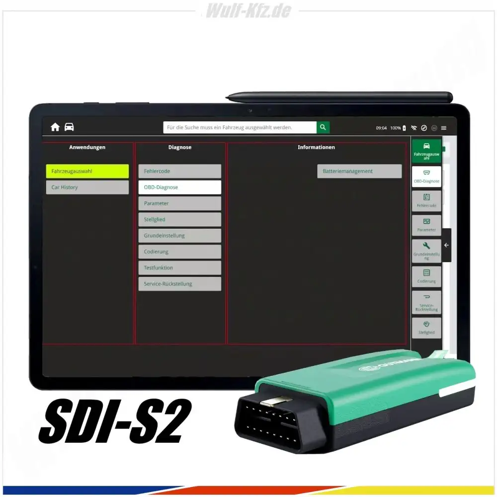 Hella Gutmann Tester / Diagnosegerät mega macs S 20 inkl. SDI Modul S2 und Tablet